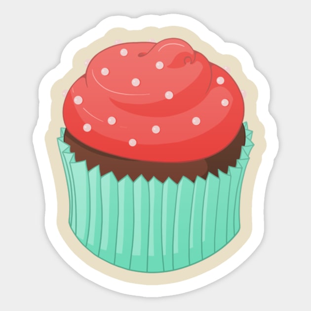 Chocolate Strawberry Cupcake Sticker by nickelcurry